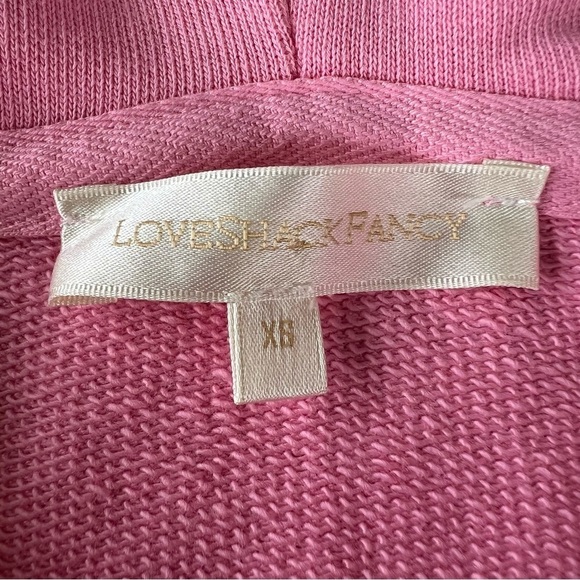 LoveShackFancy Allouette Hoodie Party Pink Distressed Patches Cottage XS GUC HTF - Picture 14 of 16